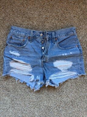 Levi’s 501 Classic High-Waist Denim festival Shorts - Light Blue size 30